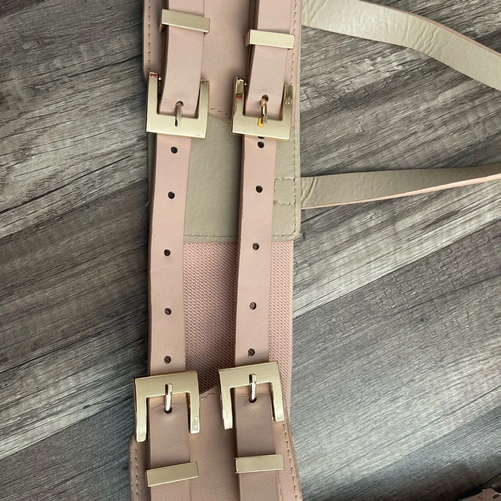 Pastel goth pink underbust corset belt harnesss S-XL whimsigoth boho - Picture 9 of 9